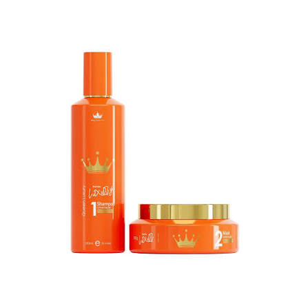 Set de shampoo 300ml y mascarilla Rainha 300g para tratamiento capilar