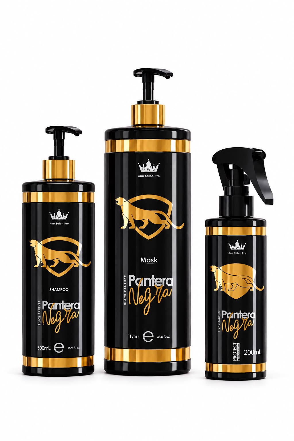 TRIO Pantera Negra – Alisado + Shampoo + Termoprotector