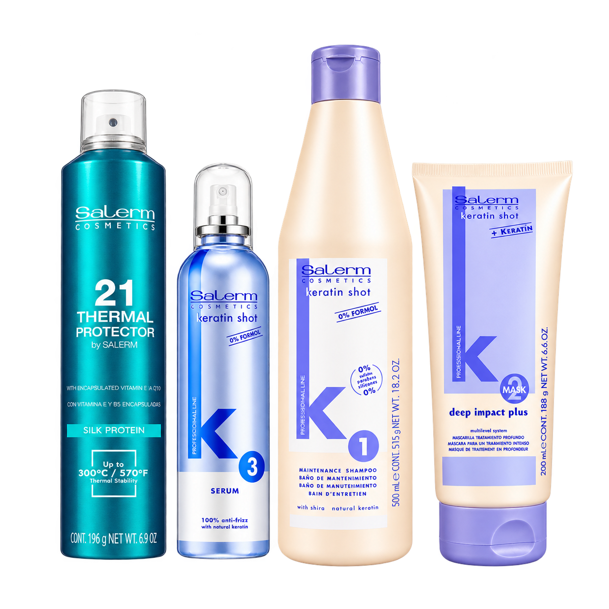 Kit Salerm Keratin Shot | Hidratación, Brillo y Control del Frizz (Copia)