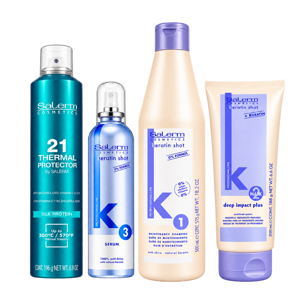 Kit Salerm Keratin Shot | Hidratación, Brillo y Control del Frizz (Copia)