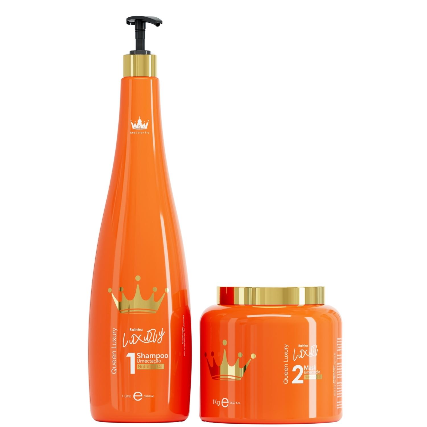 Kit Rainha Luxury Ana Paula Carvalho | Shampoo 1 L + Mascarilla Tratamiento 1 Kg
