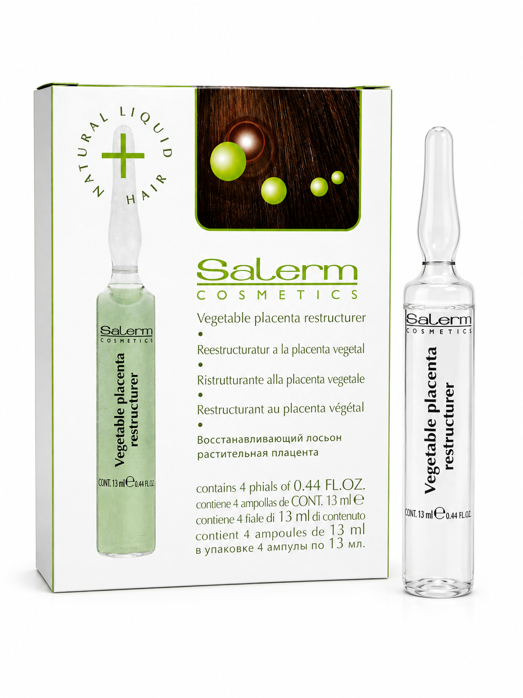 Ampolleta Placenta Vegetal Energizante Capilar – Salerm 4 viales